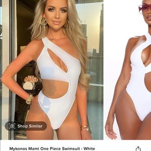 White one piece cutout swimsuit